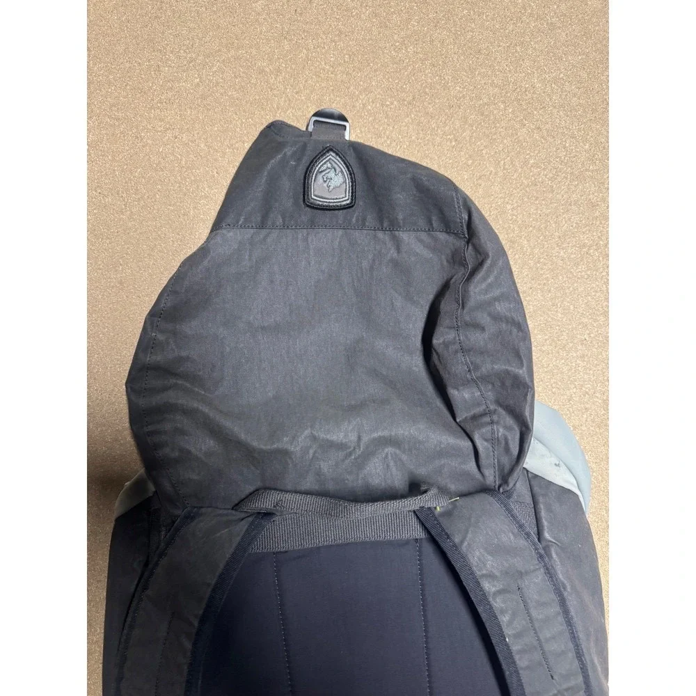 Kuhl Black Backpack Born in the Mountains Logo Drawstring Top Flap Closure $200